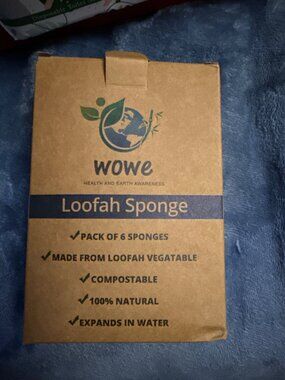 Wowe Loofah Sponge Pack Of 6 Eco-Friendly Compostable 100% Natural Expands In Wa